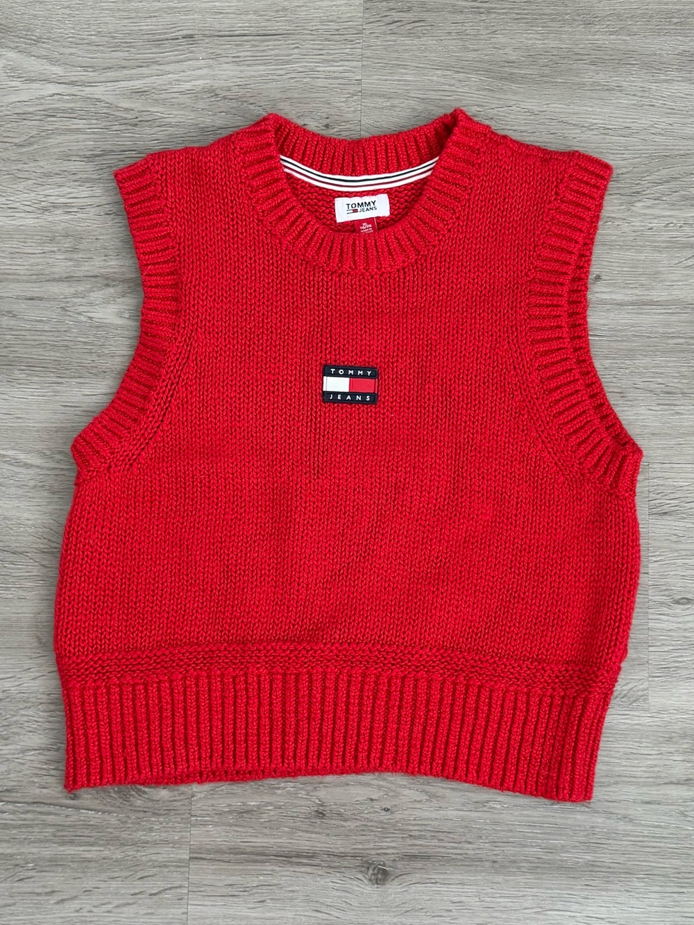 Tommy Hilfiger Bright Red Knit Vest with Logo